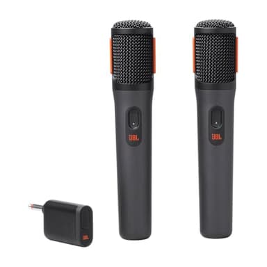 JBL PartyBox Wireless Mic – Set mit zwei digitalen kabellosen Mikrofonen und eingebautem Popfilter – Zubehör für die JBL PartyBox – Karaoke für zuhause