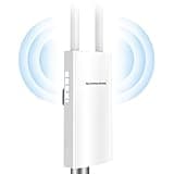 WONLINK Outdoor WLAN Access Point, Outdoor WLAN Repeater AC1200 Dualband Wireless Verstärker mit Gigabit PoE-betrieben, Doppelantenne, Unterstützung von Repeater/AP/Router Modu, IP66 Wetterfester