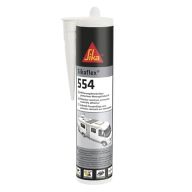 Sika – Montageklebstoff – Sikaflex-554 weiß – ideal für große Bauteile und hohe dynamische Belastung – alterungs- und witterungsbeständig – 300 ml (Verpackung kann variieren)