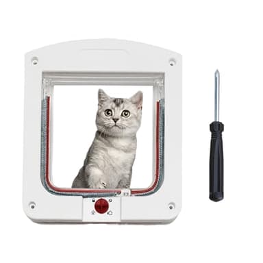 Katzenklappe Innentür 2 Weiß Mit 1 Schraubendreher 24 × 20 × 3cm Einfache Installation Katzenklappe Für Innen Außentür Fenster Wand Für Katzen Welpen