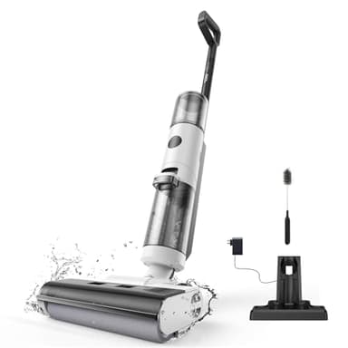 JONR ED12 Nass Trockensauger Akku, Selbstreinigung, Saug Wisch Staubsauger, Saugwischer Kabellos, Kantenreinigungsbürste 6mm, 850mL Wassertank, Anti-Verwirrungs-Haar für Harte Boden, Tierhaare