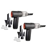 LIVINGTON PocketVac - Doppelpack - Akku Handstaubsauger mit Gebläse - kabelloser Auto-Staubsauger inkl. Aufsätze, USB-C Kabel, Aufbewahrungstasche & Filter