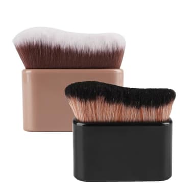 2 Stück Großer Kabuki Selbstbräuner Pinsel, Selbstbräunungs Pinsel, Bräunungspinsel Selbstbräunerpinsel für Gesicht Körper & Foundation Make Up Pinsels, für Bronzer Contouring Bräunung