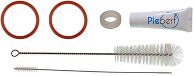 Pflegeset 200916 kompatibel mit DeLonghi ECAM ESAM ETAM Kaffeevollautomaten Dinamica, Eletta, PrimaDonna, Perfecta, Magnifica, Venezia | 6-teilig (Dichtungen, Bürsten, Fett) mit QR-Code Anleitung