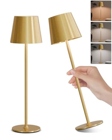 FUYO LED Tischlampe Kabellose 2er Set USB-C-Ladung Akku-Tischleuchte Outdoor mit Touch Stufenlos Dimmbar 2700K-6000K/3 Farben - für Wohnzimmer Schlafzimmer Balkon Garten Terrasse​​