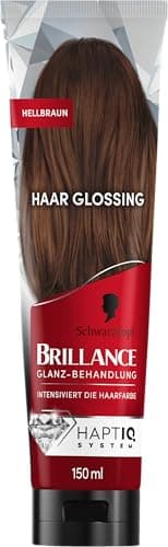 Brillance Glanz-Behandlung, Haar Glossing Hellbraun (150 ml), temporäre Haarfarbe, die wie eine Haarmaske angewendet werden kann, intensiviert die Haarfarbe für bis zu 6 Haarwäschen