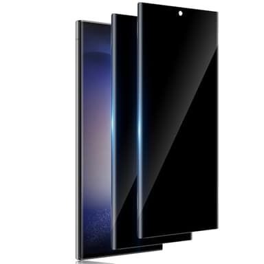TuFun Schutzfolie für Samsung Galaxy S23 Ultra für Panzerglas Sichtschutz, [2 Stück] Privacy Displayschutz, 3D 9H Härte Sichtschutzfolie, Anti-Spähen, Blasenfreie Anti-Spy Schutzglas - Schwarz
