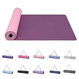 Good Nite Yogamatten Für Frauen Rutschfeste Strukturierte Oberflächen Gymnastikmatte Yoga Matte Dicke 6 mm Mit Tragegurt Tpe-Übungsmatte Für Yoga Pilates Gymnastik (183X61cm) (Lila/Rosa)