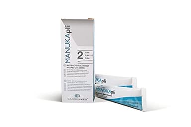 ManukaMed MANUKApli Wund und Heilsalbe schnelle Heilung Steriler Wund Creme Wundsalbe medizinischer Honig MGO+700 antibakteriel Wundgel 100% Bioaktiv Manuka (2x15 g)