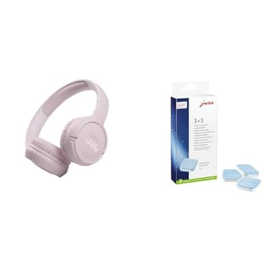 JBL Tune 510BT – Bluetooth Over-Ear Kopfhörer in Rosa – Faltbare Headphones mit Freisprechfunktion & Jura original - Entkalkungstabletten für 3 Entkalkungsvorgänge - TÜV-zertifizierte Hygiene