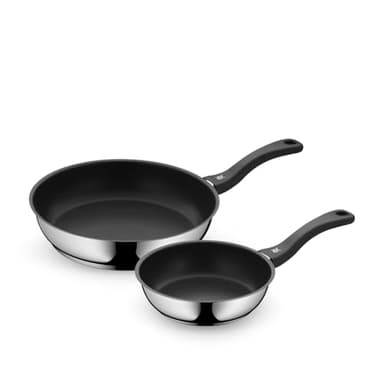 WMF Devil Pfannenset 2-teilig, Bratpfanne 28 cm + 20 cm, Pfanne Induktion, Cromargan Edelstahl beschichtet, Kunststoffgriff