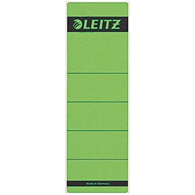 Leitz Rückenschild selbstklebend für Standard- und Hartpappe-Ordner, 10 Stück, 80 mm Rückenbreite, Kurzes und breites Format, 62 x 192 mm, Papier, grün, 16420055" geändert werden