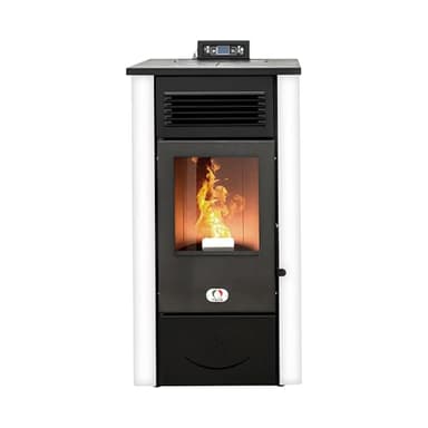 STUFE A PELLET ITALIA Canada 12 KW Kanalisiert 5 Sterne WiFi | Pelletöfen Effizienz 91% Heizt 120m² Autonomie 15 Std. 5-Sterne-Zertifiziert Programmierbar WiFi-Steuerung 5 Kräfte 24 M Garantie Weiß