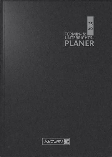 BRUNNEN Termin- & Unterrichtsplaner 2025/2026 | A5, Kunststoff, schwarz