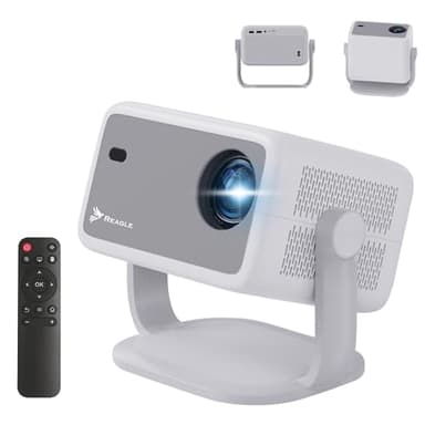 Reagle R-MOVIELUM-P40 Beamer Full HD 1080p 4K Upscaling Android WLAN Bluetooth Auto Fokus 650 ANSI LED Projektor Tragbar 150 Zoll Keystone HDMI USB Smart TV WLAN Heimkino Miracast