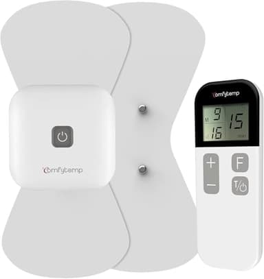 Comfytemp TENS Gerät Kabellos, Tragbar Schmerztherapie Wireless Massagegerät mit 15 Programme 16 Intensitätsstufen für Bein Rücken Schulter Arm Muskelstimulator mit 2 Pads K6101