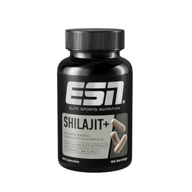 ESN Shilajit+, 60 vegane Kapseln, hochdosiert mit 2000 mg Shilajit aus Extrakt, mit Vitaminen und Piperin