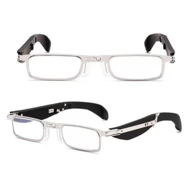 Generisch Herren Damen Lesebrille Faltbare Klappbare Zusammenklappbar Metall Faltbrille Klappbrille(Black Silver,1.0 x)