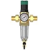 Druckminderer Wasser 3/4 zoll, Druckregler Wasser mit Manometer und Siebfilter, Messing Wasserdruckminderer mit Verschraubungen, Sicher und Langlebig, zur Regulierung des Wasserdrucks