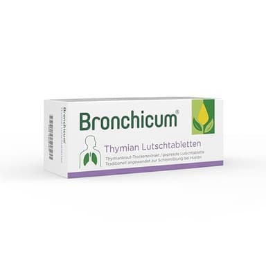 Bronchicum Thymian Lutschtabletten | Zur Schleimlösung bei Husten und zur Beruhigung der gereizten Bronchien | 50 Stück