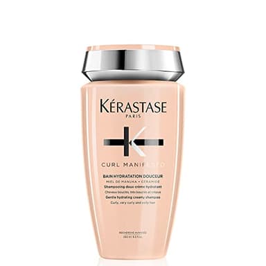 Kérastase Pflegendes Shampoo für lockiges und krauses Haar, Mit Manuka Honig und Ceramiden, Bain Hydratation douceur, Curl Manifesto, 250 ml