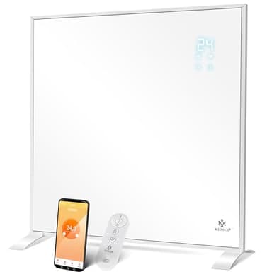 KESSER® Infrarotheizung Energiesparend Infrarot Standgerät & Wandmontage Elektroheizung 350W mit Fernbedienung Thermostat & App-Steuerung Elektrisch Heizpaneel Heizung Konvektor Standfüße