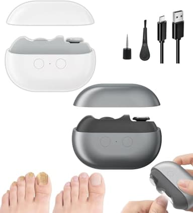 Elektrische Nagelknipser – 2026 Smart Nagelknipser Für Senioren, Elektrischer Nagelknipser Mit Led-Licht, Schmerzloser Zehennagelschneider Für Dicke Nägel, Arthritis, Sehbehinderung (Grau+Weiß)