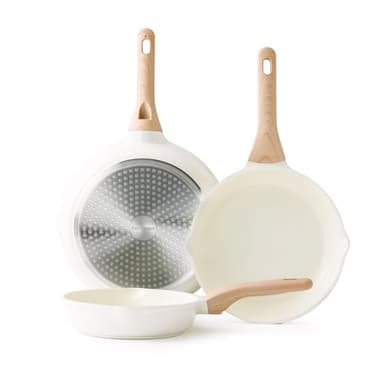 Kordisen Antihaft Keramikpfannen Set 20/24/28 cm, 3-teiliges Keramik Beschichtung Induktion Pfanne-Set, Gesund und Ungiftig, PFOA und PFAS frei