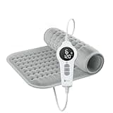 BR Bringer Infrarot Heizkissen mit Abschaltautomatik - Wärmekissen mit Tiefenwärme - 6 Heizstufen (25-60°C), Überhitzungsschutz, Waschbar, LED Display, Extra weiches Flanell (Grau, 60 x 30 cm)