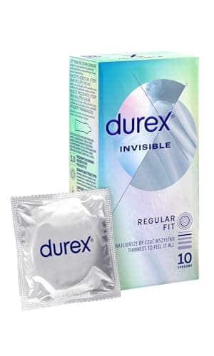 Durex Unsichtbare Kondome – extra dünne Kondome für intensives Empfinden beim Liebesspiel (extra empfindlich, 10er-Pack)