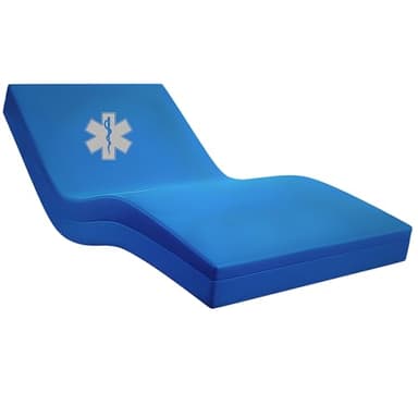 Krankenhaus-Reha-Matratze mit wasserdichter (abwaschbarer) Schutzhülle Made in Europe 90 x 200 x 15. Wasserdichter Matratzenbezug in blau. atmungsaktiv und abwischbar. Krankenhausqualität (90x200x15)