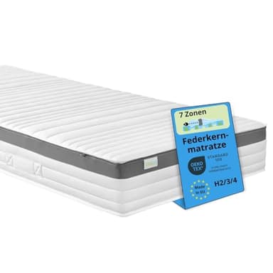 Bodyprotect Federkernmatratze 140x200 cm, orthopädische Matratze Härtegrad H4, ergonomische 7 Zonen Taschenfederkernmatratze, Mattress 140 x 200, Höhe 21, Made in EU, Öko-Tex