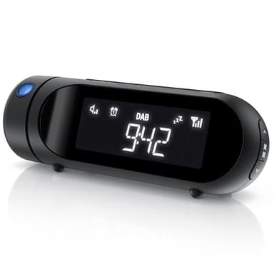 CSL - DAB Plus Radio - Radiowecker Projektionswecker digital – DAB/DAB+ / FM Radio mit je 20 Speicherplätzen – Ladeausgang – 4 Helligkeitsstufen – dimmbare Projektion