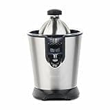 H.Koenig Elektrische Zitruspresse AGR80 BPA-frei, Orangen-, Zitronen-, Grapefruitsaft, Schnell, Automatisch, Leise, Leistungsstark, 160 W, Tropfstopp, Spülmaschinengeeignet, Silber, 160W