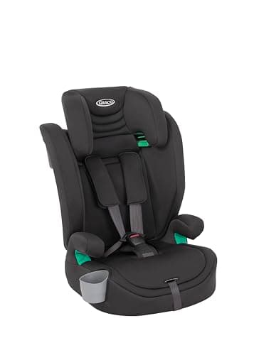 Graco Eldura™ R129 Kindersitz, Autositz vorwärtsgerichtet ab 15 Monaten bis ca. 12 Jahre (76-150 cm), Seitenaufprallschutz, schwarz, Midnight