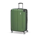 travelite Hartschalenkoffer groß, erweiterbar, 4 Rollen, CITY, Trolley mit kratzfester Oberfläche, TSA Schloss, Dehnfalte, 77 cm, 113 - 124 Liter