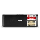 DOCKIN® D FINE EVO Bluetooth Lautsprecher Outdoor/Indoor 50W [TESTSIEGER] - Bluetooth Box groß mit Equalizer APP - 12h Spielzeit 7.800 mAh - Austauschbarer Akku - Powerbank-& Stereo-Link Funktion