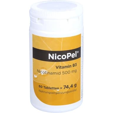 NicoPel Vitamin B3 Nicotinamid 500 mg Nahrungsergänzung Tabletten 74.4 g