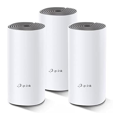 TP-Link Deco E4 Mesh WLAN Set (3er Pack), AC1200 Dual Band Router & Repeater (Reichweite bis zu 370m², ideal für große Häuser mit mehreren Geräten, 6X 100Mbit/s Ports) weiß