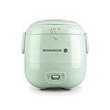 REISHUNGER Mini Reiskocher, salbeigrün | 0,3 L - 1-2 Portionen | hochwertige Keramikbeschichtung - Premium Topf | Handliche Größe für kleine Haushalte und unterwegs