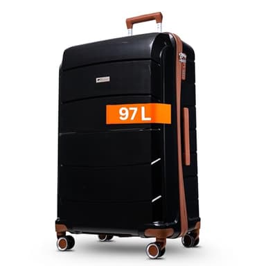 Cocoono Graz Koffer Groß 97 Liter Volumen - Hartschalenkoffer XL mit TSA Schloss, 4 Rollen, Schwarz