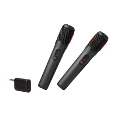 JBL PartyBox Wireless Mic - 2X Digital Wireless Mikrofone, Wiederaufladbarer Akku (20hrs - 700mAh), klare Stimme, knackiger Klang, stabile 2,4-GHz-Verbindung, kompatibel mit Allen