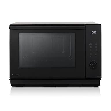 Panasonic NN-DS59NMETG 4-in-1-Kombination aus Mikrowelle & Grill, Flachbett, 27 Liter, 1000 W, Garen auf zwei Ebenen, Genius-Sensor, 32 automatische Programme, Grillschale, leicht zu reinigen, Schwarz