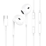 USB-C Kopfhörer für iPhone 16/15/Plus/Pro/Pro Max,HiFi Stereo In-Ear Kopfhörer mit Mikrofon und Lautstärkeregler Kompatibel mit iPad Pro/Air/Mini,Galaxy S24/S23/S22/A53/A54,H-uawei P60,Pixel und mehr