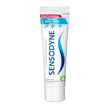 Sensodyne Sensitiv Extra Frisch Zahnpasta, 75ml, tägliche Zahncreme zum Schutz vor Karies, bei schmerzempfindlichen Zähnen