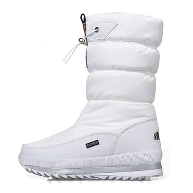 Generisch Schneestiefel Damen Wasserdicht Winterstiefel Gefütterte Winterschuhe Dicker Boden Damenstiefel Schaft Flach Schlupfstiefel Dicker Boden Thermostiefel Mode Warme Winterstiefeletten
