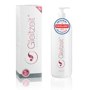 Gleitzeit® Gleitgel wasserbasiertes für Frauen 1Liter, sensitiv, dermatologisches Intimgel, Gleitmittel ph neutral, geruchneutral & hautfreundlich