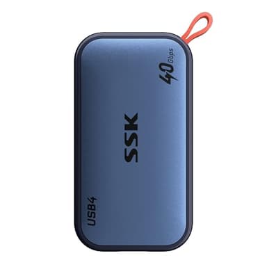 SSK 2TB USB4 Externe SSD bis zu 4000MB/s, 40Gbit/s Portable SSD Festplatte Extern Kompatibilität für Thunderbolt 4, External SSD für iPhone 15/16/17-Serie, Mac, Laptop, PC & OTG, inkl. LED-Anzeige