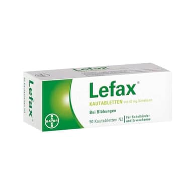 Lefax Kautabletten - mit 42 mg Simeticon - bei leichten Blähungen - mit Pfefferminzgeschmack - für Kinder geeignet - 1 x 50 Tabletten