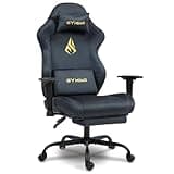 Symino Gaming Stuhl Racing Gamer Sessel, Wildlederimitat PC-Stuhl So Weich Wie Pelz, Ergonomischer Gaming Chair Stoff Bürostuhl, Verstellbarer und Drehbarer Schreibtischstuhl mit Fußstütze